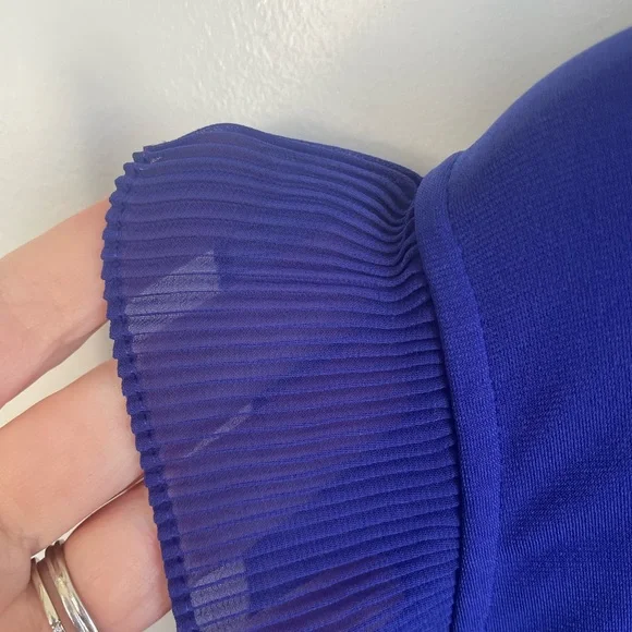 Royal blue shirt with sheer upper chest panel and sleeves. Sz 2x - Picture 4 of 9